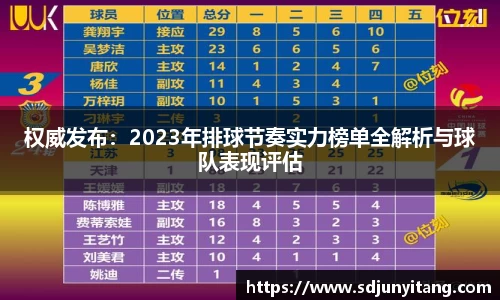 权威发布：2023年排球节奏实力榜单全解析与球队表现评估