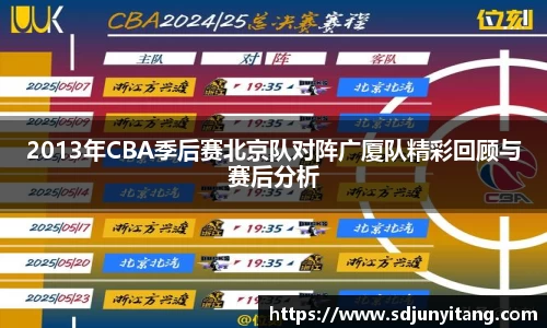 2013年CBA季后赛北京队对阵广厦队精彩回顾与赛后分析